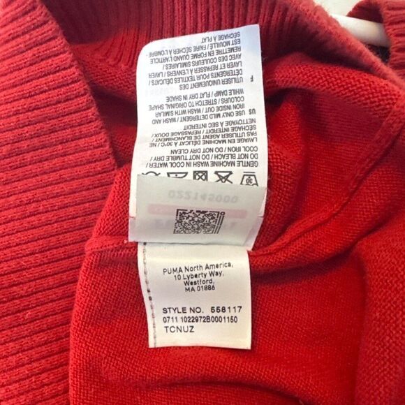 Ferrari Official Product Red Sweater V-Neck Long Sleeve Cotton Mens L By Puma - Picture 6 of 6